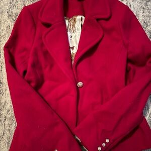 Karen Kane Vibrant Red Blazer with Silver Accents